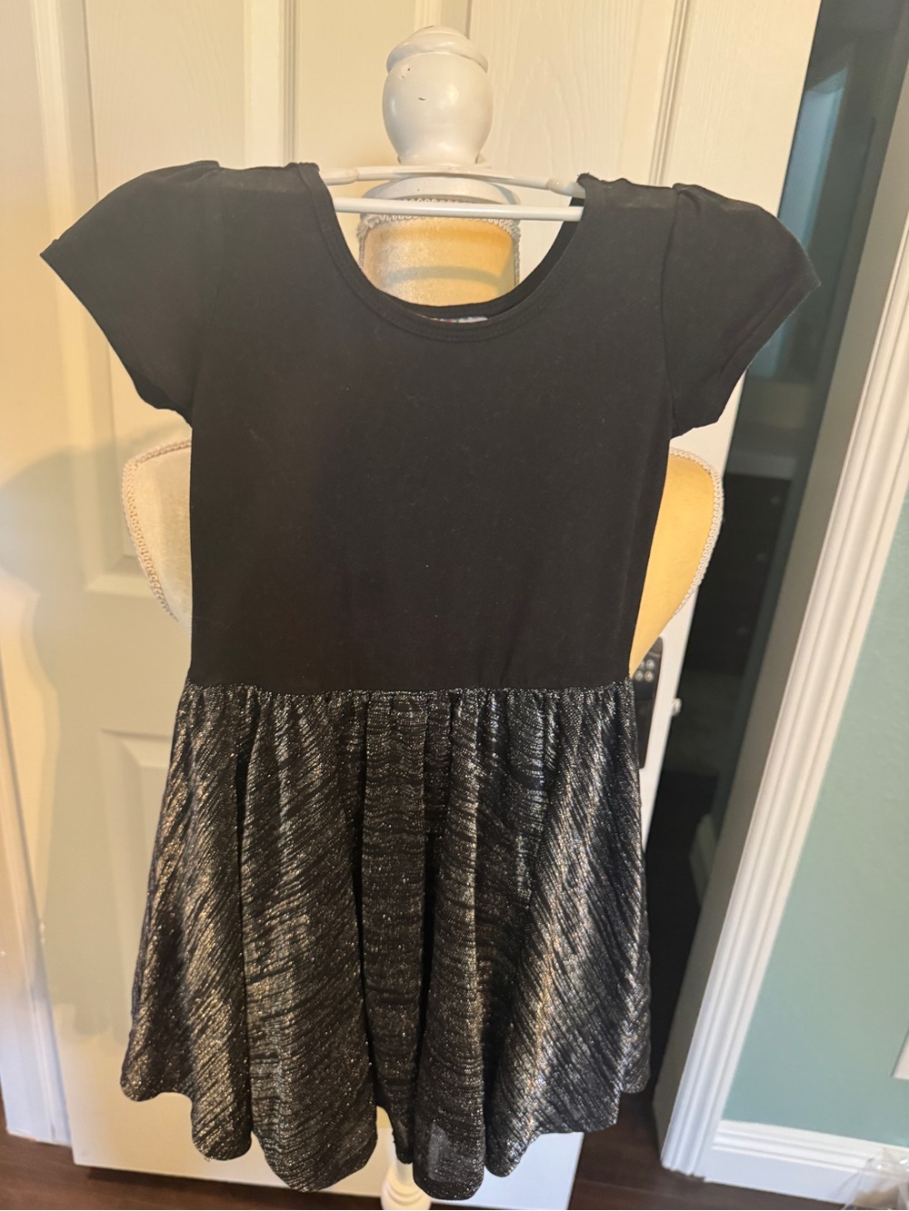 Dot Dot Smile Black Metallic twirl dress